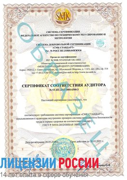 Образец сертификата соответствия аудитора №ST.RU.EXP.00014300-3 Чамзинка Сертификат OHSAS 18001